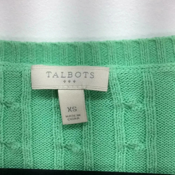 Talbots Mint Green Button Sweater with 3/4 Sleeves - Picture 2 of 7